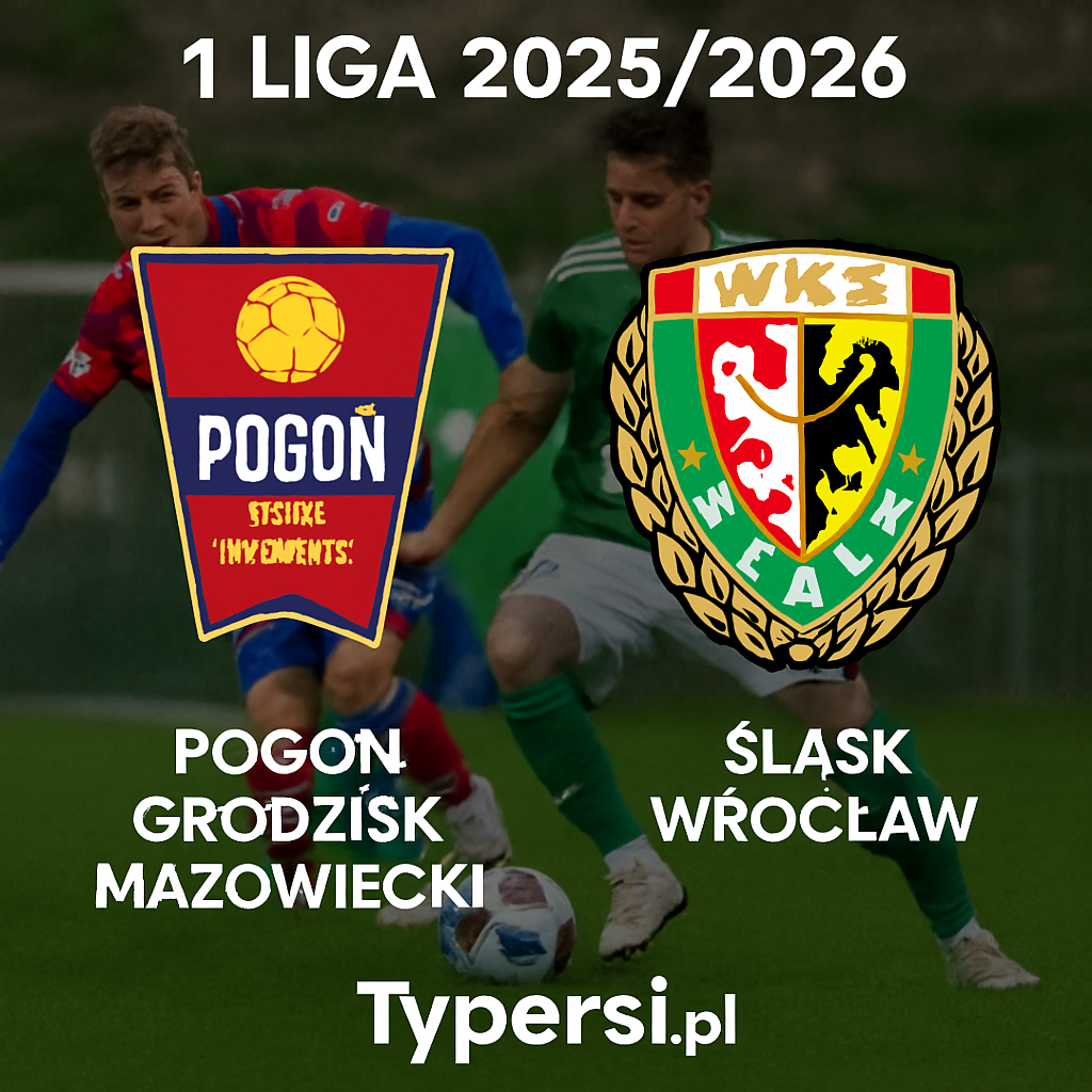 Typowanie 1 Liga 2025/2026 : Pogoń Grodzisk Mazowiecki vs Śląsk Wrocław  – 17 kolejka