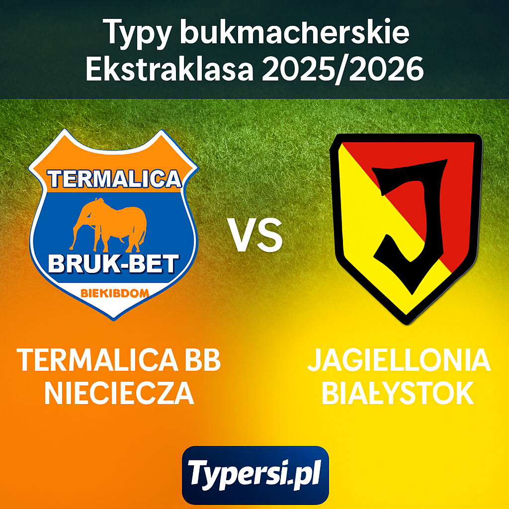 Typy bukmacherskie Ekstraklasa 2025/2026: Termalica B-B Nieciecza vs Jagiellonia Białystok - 18 kolejka