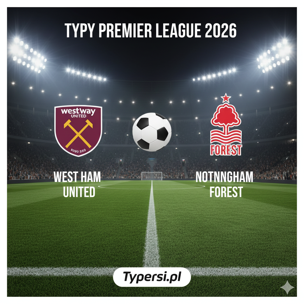 Typy bukmacherskie Premier League 2026 : West Ham United vs Nottingham Forest - 21 kolejka