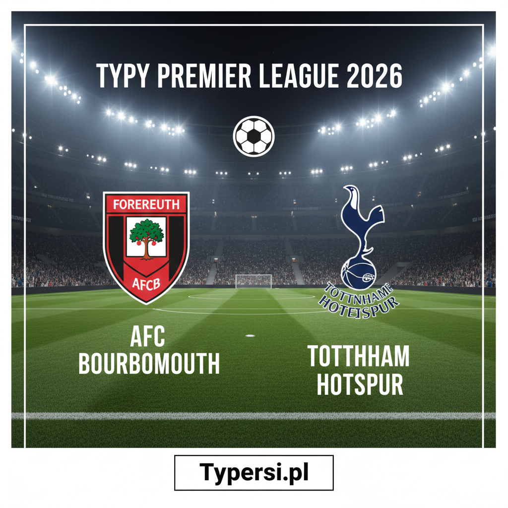 Typy bukmacherskie Premier League 2026 : AFC Bournemouth vs Tottenham Hotspur - 21 kolejka