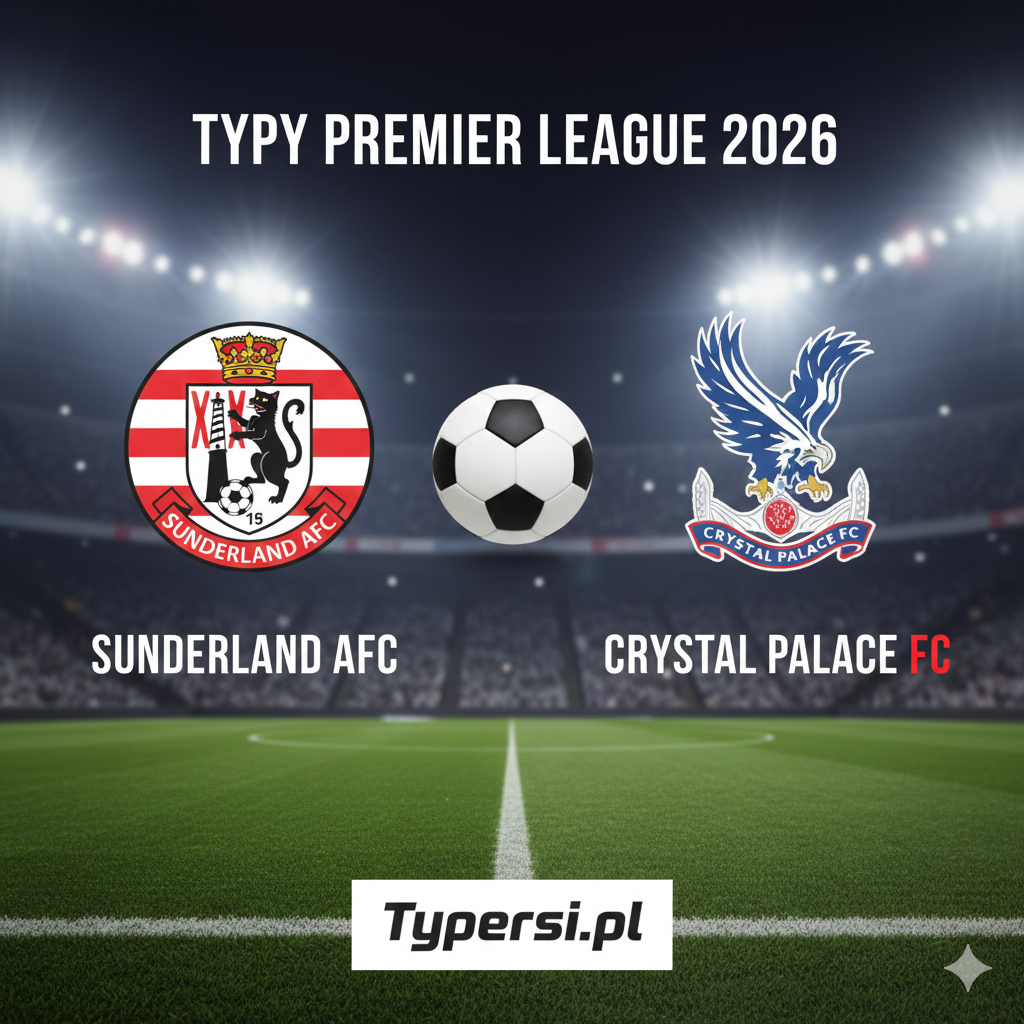 Typy bukmacherskie Premier League 2026 : Sunderland vs Crystal Palace - 22 kolejka