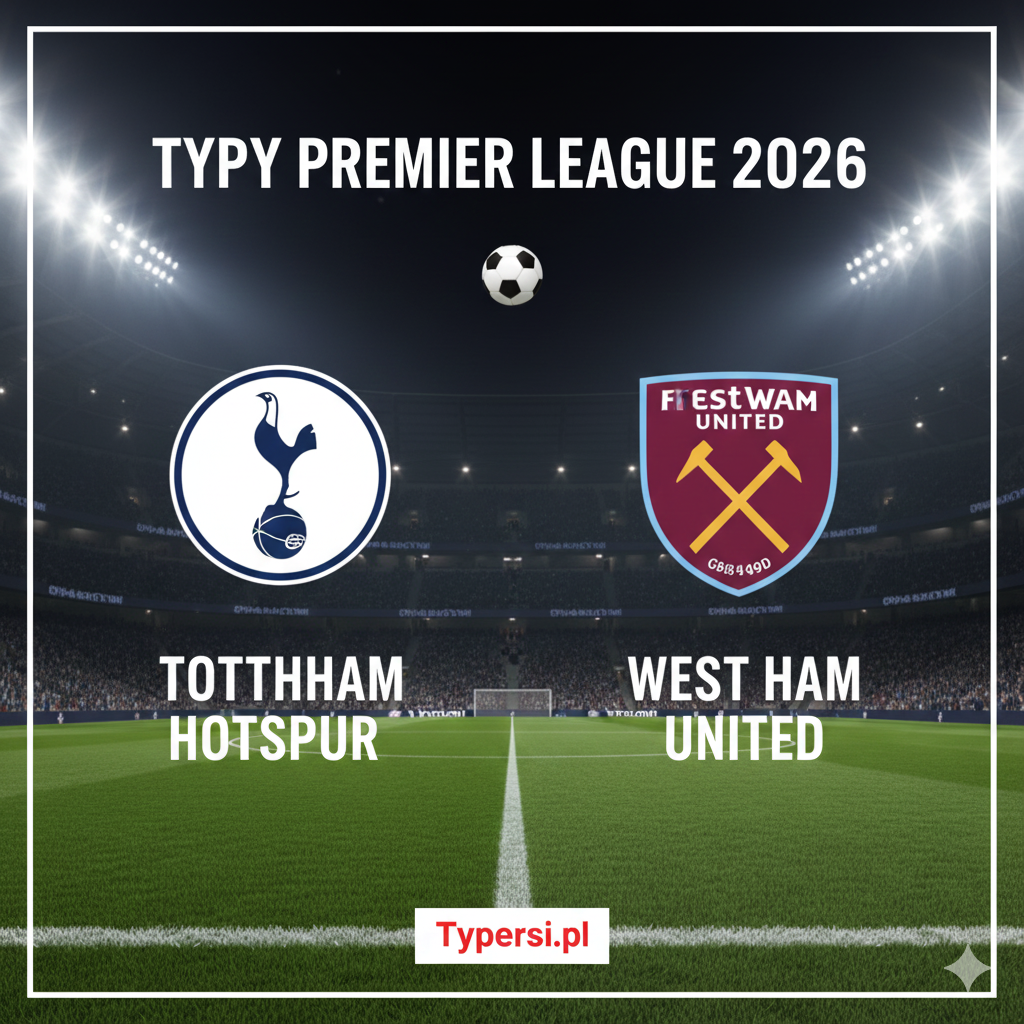 Typy bukmacherskie Premier League 2026 : Tottenham Hotspur vs West Ham United - 22 kolejka