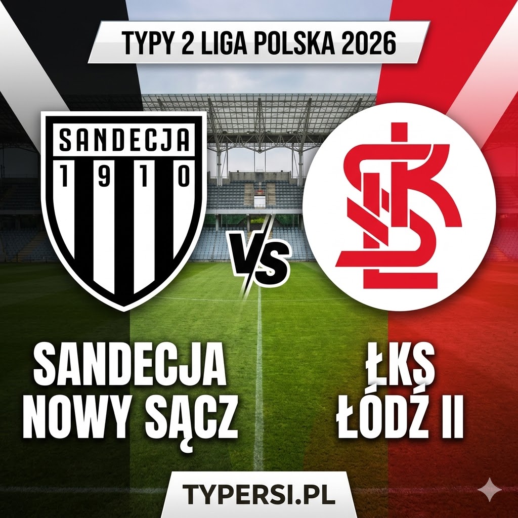 Typy Bukmacherów 2 liga polska 2026 : Sandecja Nowy Sącz vs ŁKS Łódź II - 24 kolejka