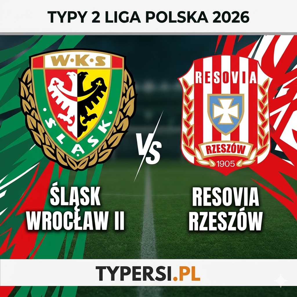 Typy Bukmacherów 2 liga polska 2026 : Śląsk Wrocław ll vs Resovia Rzeszów - 24 kolejka