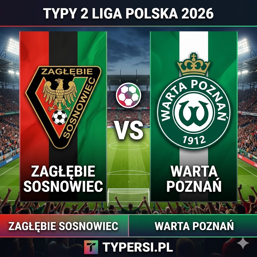 Typy Bukmacherów 2 liga polska 2026 : Zagłębie Sosnowiec vs Warta Poznań - 24 kolejka