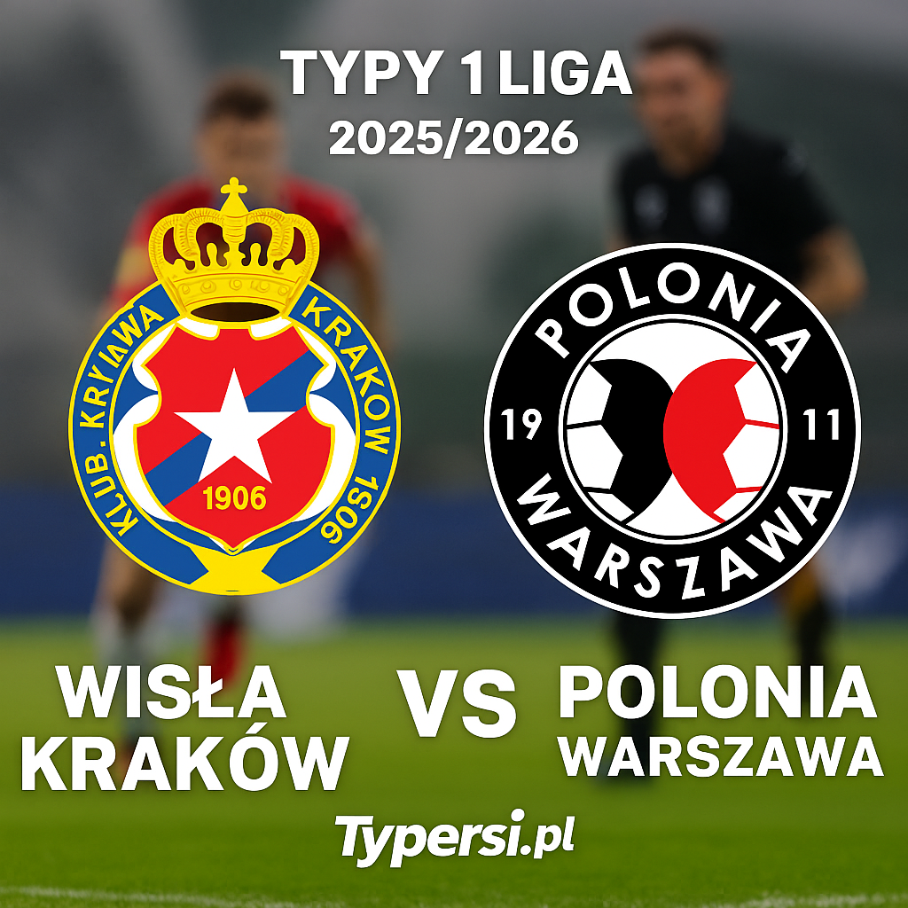 Typy 1 Liga 2025/2026 : Wisła Kraków vs Polonia Warszawa - 15 kolejka
