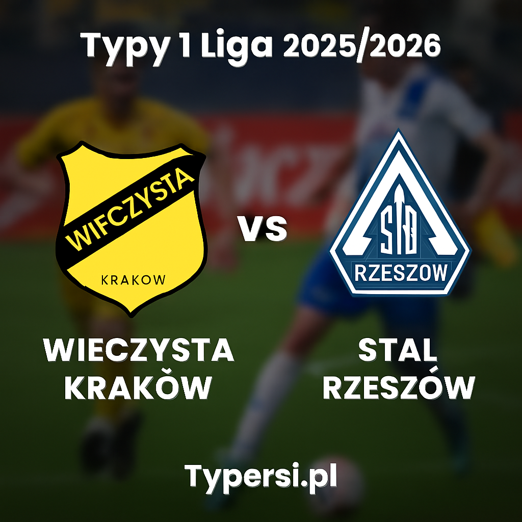 Typy 1 Liga 2025/2026 : Wieczysta Kraków vs Stal Rzeszów - 15 kolejka