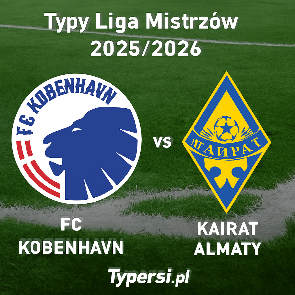 Typy Liga Mistrzów 2025/2026 : FC Koebenhavn vs Kairat Almaty - 5 kolejka