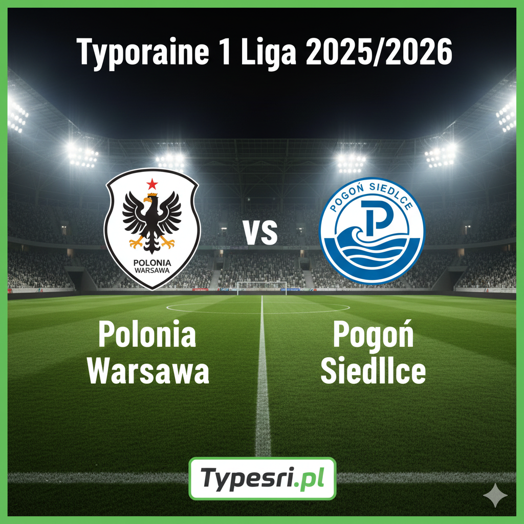 Typowanie 1 Liga  2025/2026: Polonia Warszawa vs Pogoń Siedlce - 18 kolejka