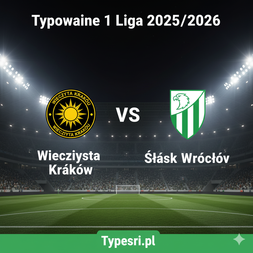 Typowanie 1 Liga 2025/2026: Wieczysta Kraków vs Śląsk Wrocław - 18 kolejka