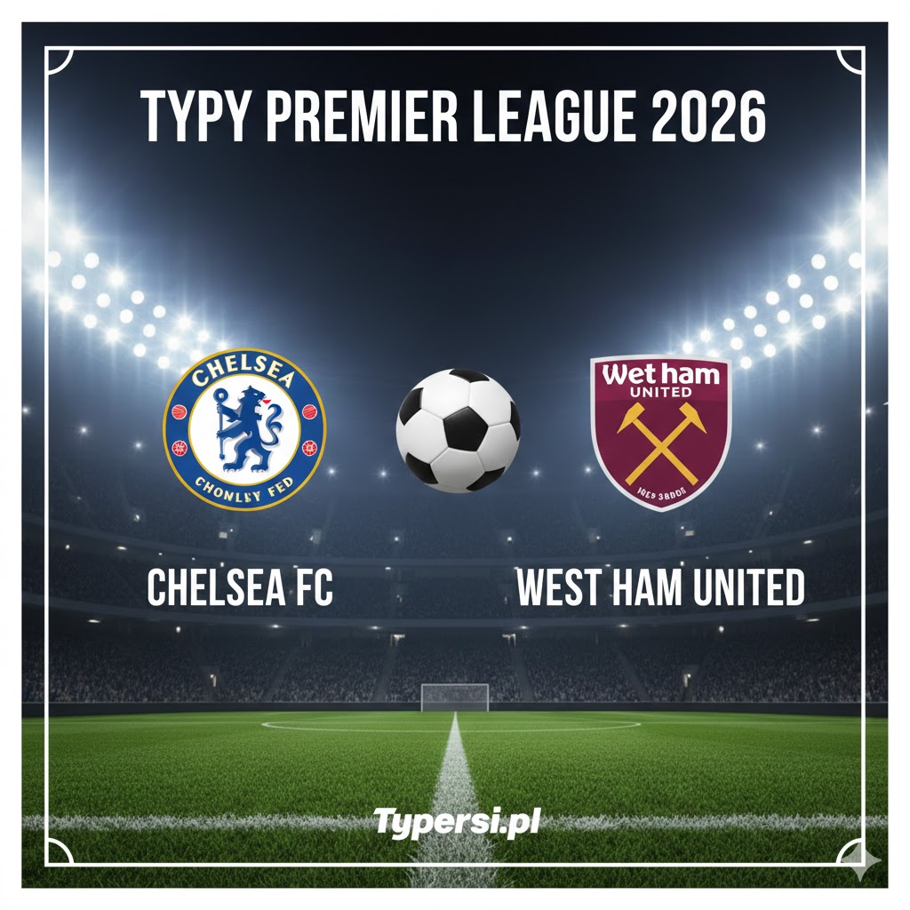 Typy Bukmacherskie Premier League 2026 : Chelsea vs West Ham United - 24 kolejka