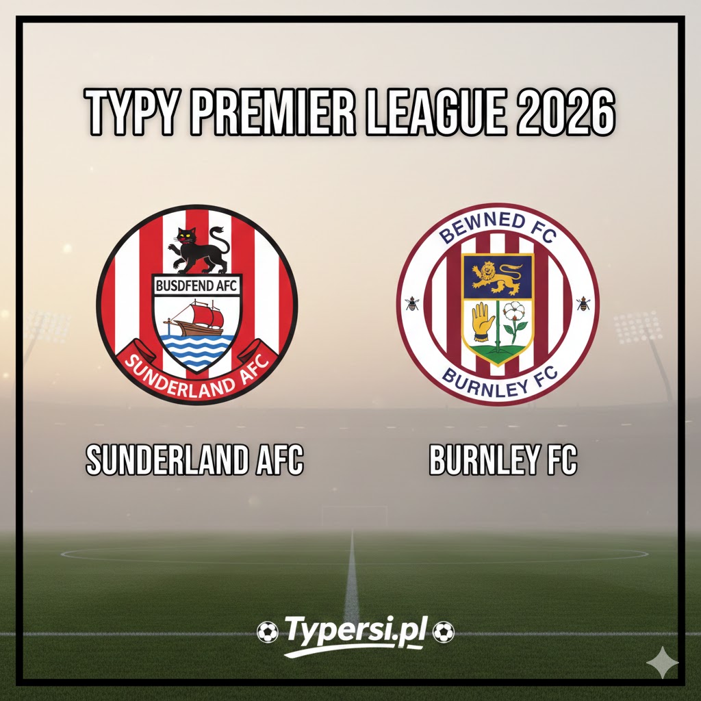 Typy Bukmacherskie Premier League 2026 : Sunderland vs Burnley - 24 kolejka