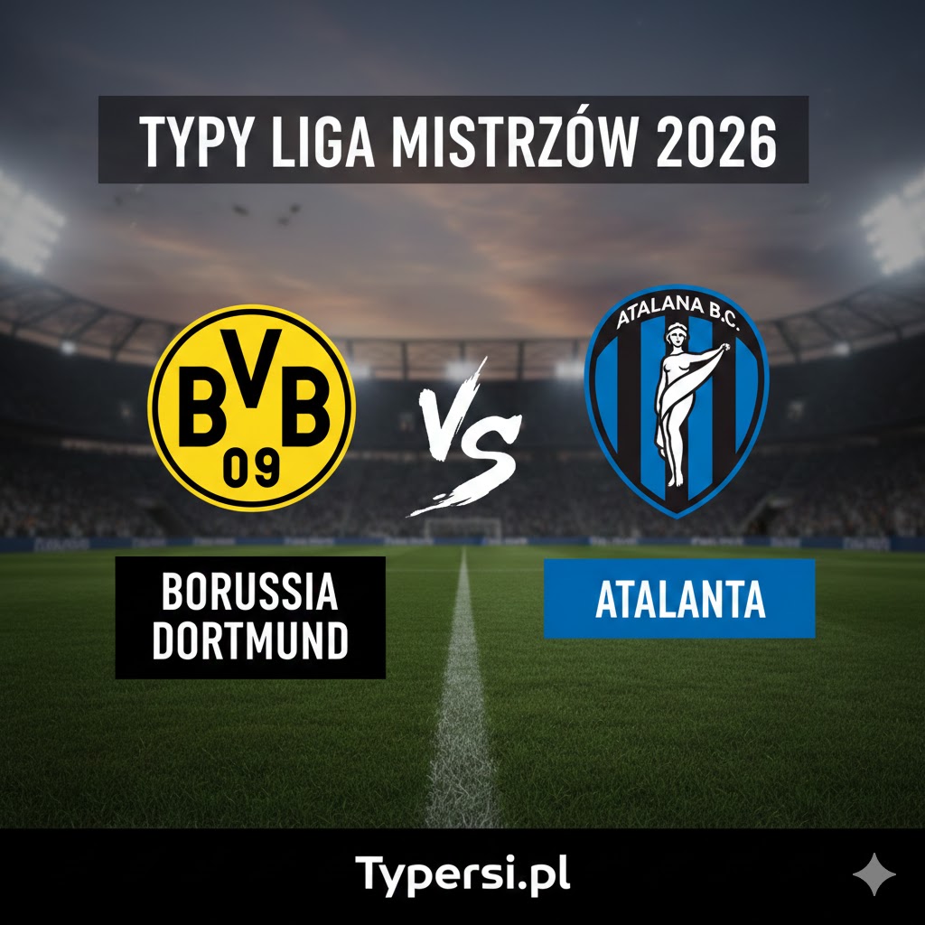 Typy Liga Mistrzów  2026 : Borussia Dortmund vs Atalanta - 9 kolejka