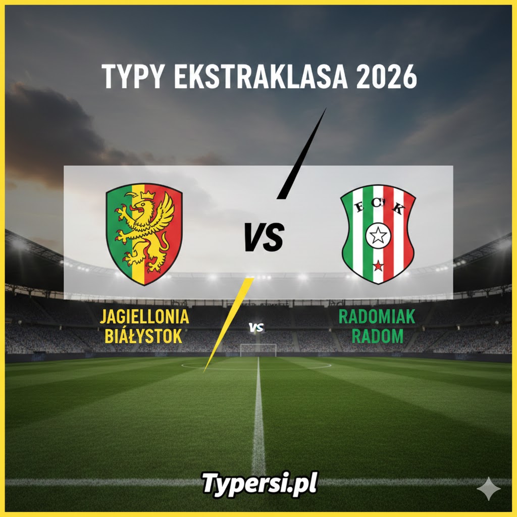 Typy Bukmacherów Ekstraklasa 2026 : Jagiellonia Białystok vs Radomiak Radom - 22 kolejka