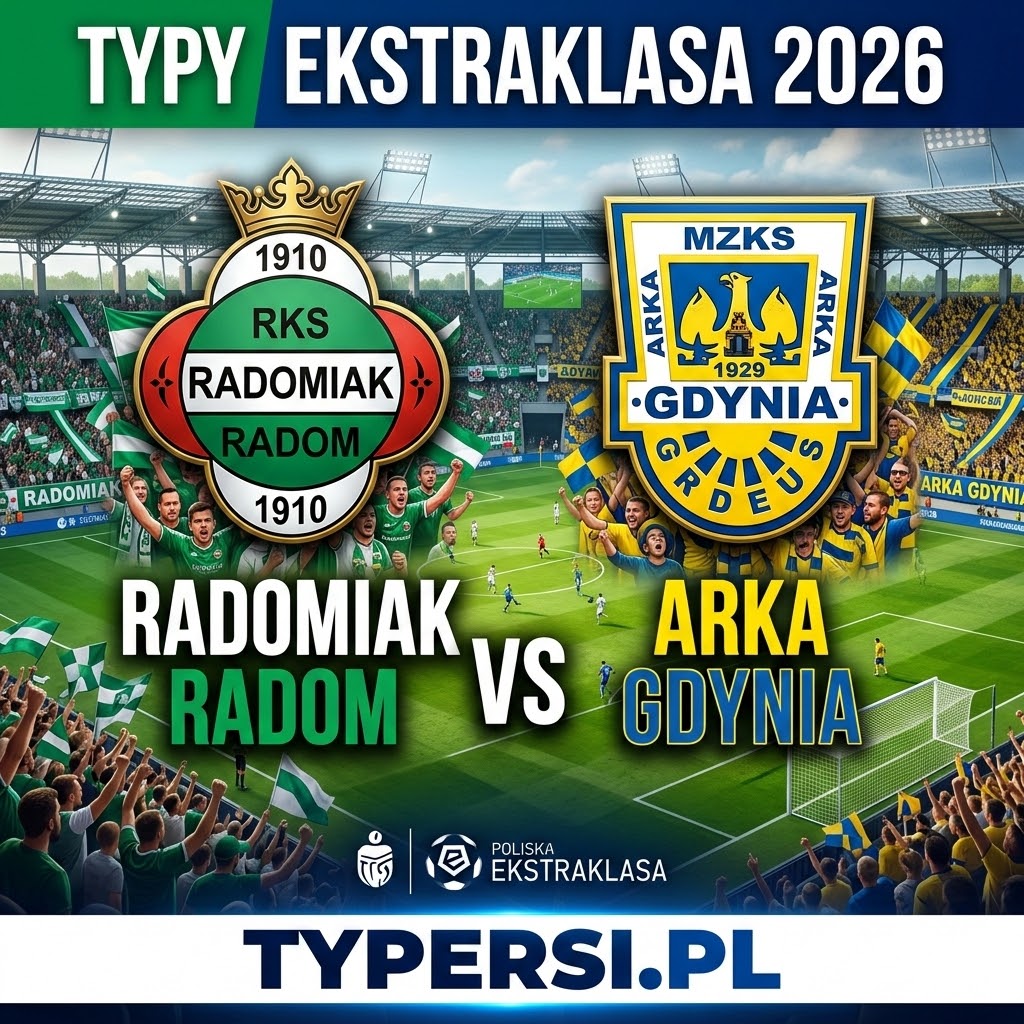 Typy Bukmacherów Ekstraklasa 2026: Radomiak Radom vs Arka Gdynia - 24 kolejki