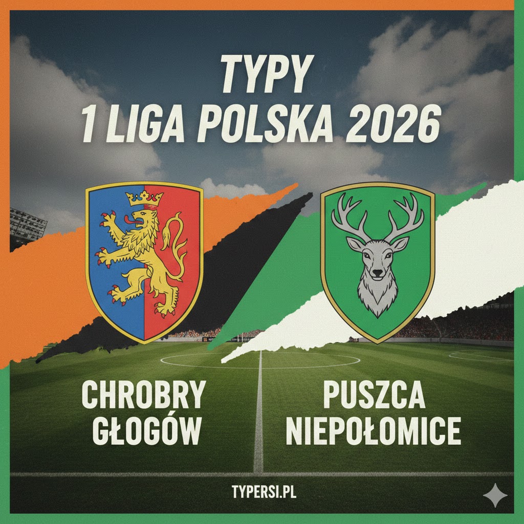 Typowanie 1 liga polska 2026 : Chrobry Głogów vs Puszcza Niepołomice - 25 kolejka