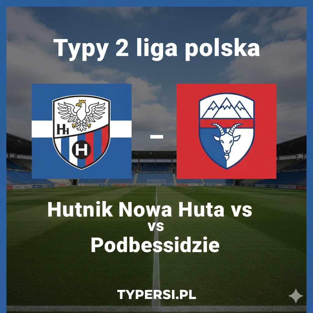 Typowanie 2 liga polska 2026 : Hutnik Nowa Huta vs Podbeskidzie - 23 kolejka