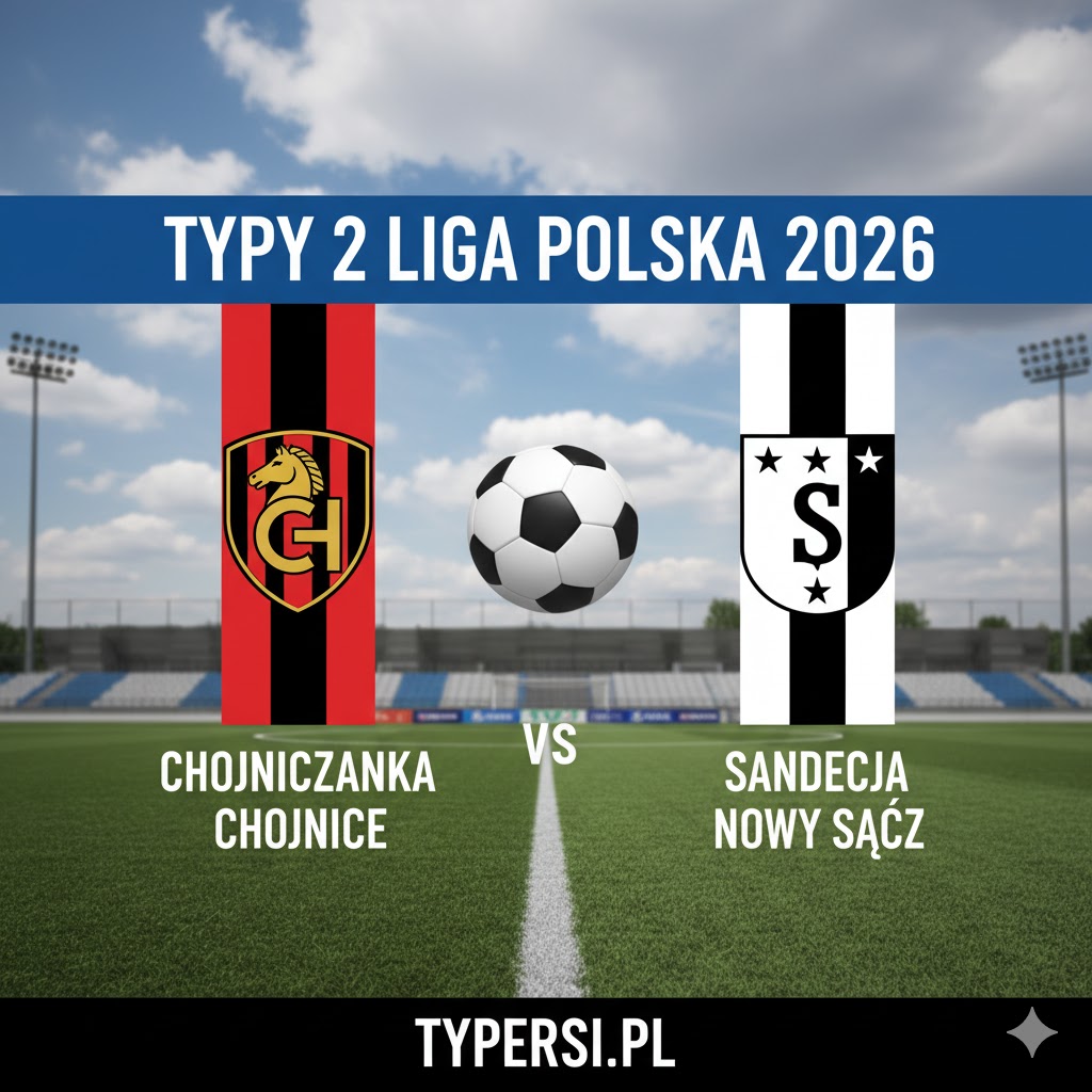 Typowanie 2 liga polska 2026 : Chojniczanka Chojnice vs Sandecja Nowy Sącz - 23 kolejka