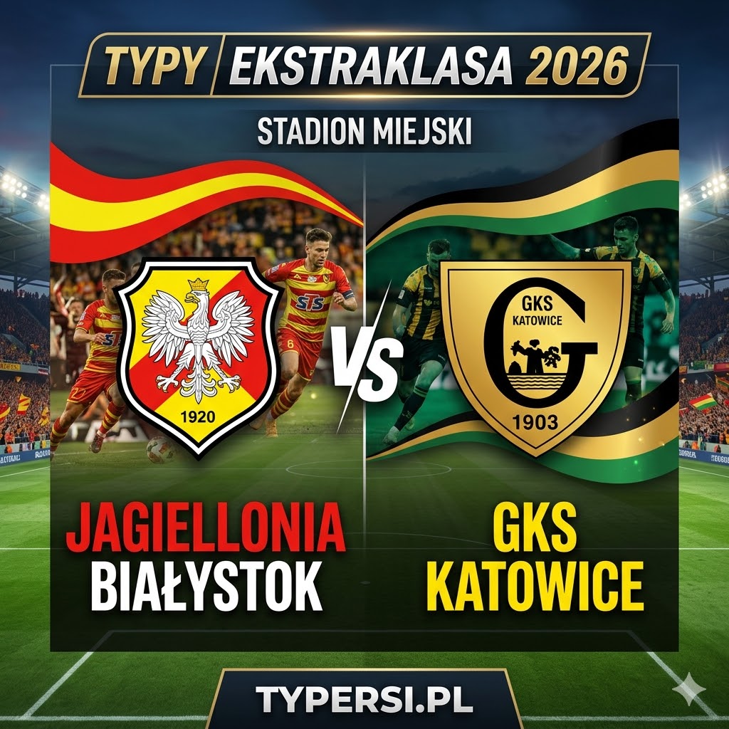 Typy Bukmacherów Ekstraklasa 2026 : Jagiellonia Białystok vs GKS Katowice - 25 kolejka (zaległa)
