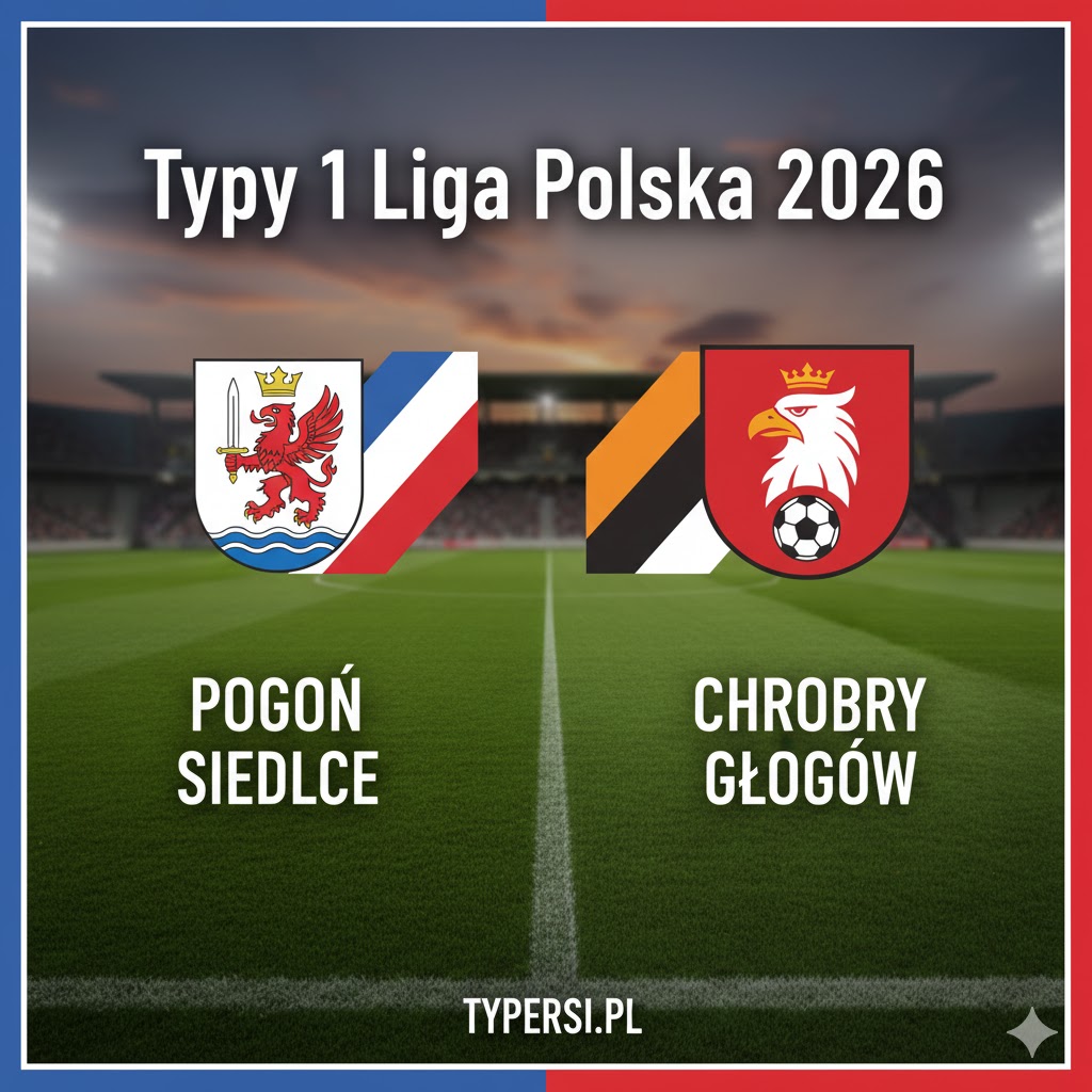 Typy Bukmacherów 1 liga polska 2026 : Pogoń Siedlce vs Chrobry Głogów - 26 kolejka