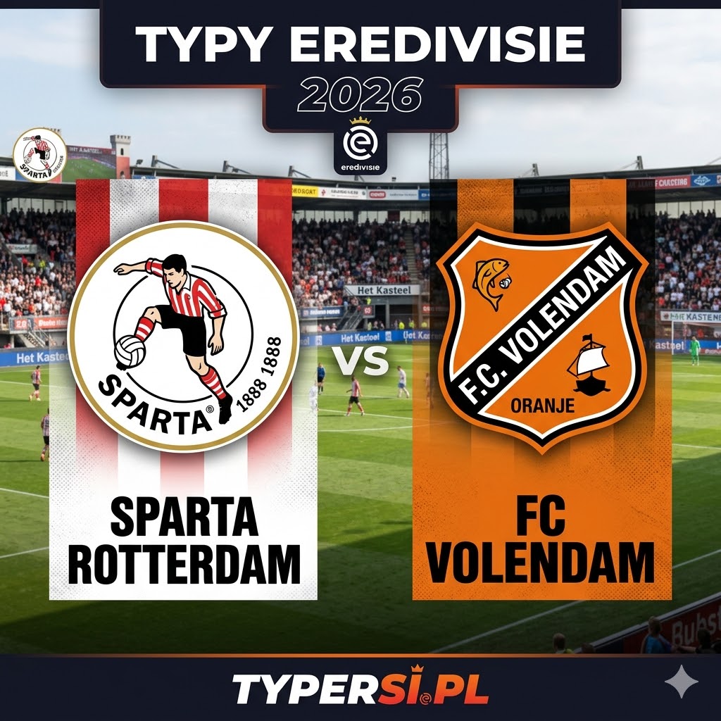 Typy na Dziś : Sparta Rotterdam vs FC Volendam - 28 kolejka Eredivisie 2026