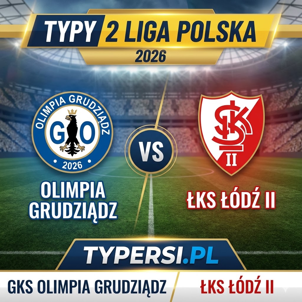 Typy Bukmacherów 2 liga polska 2026 : Olimpia Grudziądz vs ŁKS Łódź II - 25kolejka