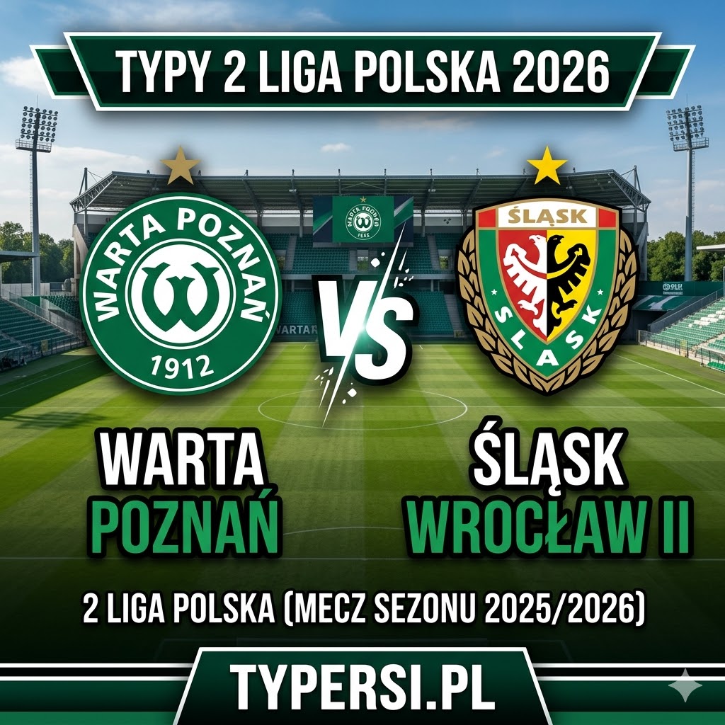 Typy Bukmacherów  2 Liga Polska 2026 : Warta Poznań vs Śląsk Wrocław ll - 25 kolejka