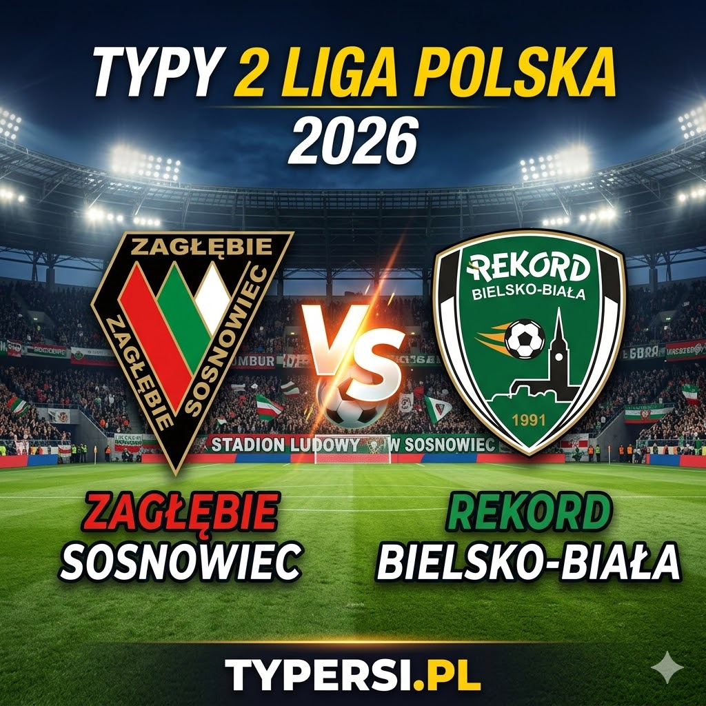 Typy Bukmacherów  2 Liga Polska 2026 : Zagłębie Sosnowiec vs Rekord Bielsko-Biała - 25 kolejka