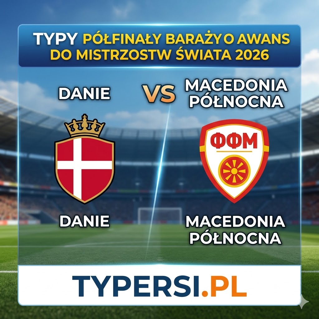 Typy Bukmacherów Dania vs Macedonia Północna : Półfinały baraży o awans do Mistrzostw Świata 2026