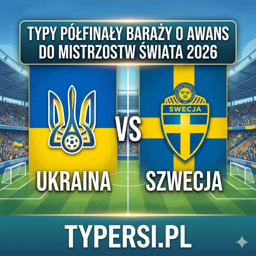 Typy Bukmacherów Ukraina vs Szwecja : Półfinały baraży o awans do Mistrzostw Świata 2026