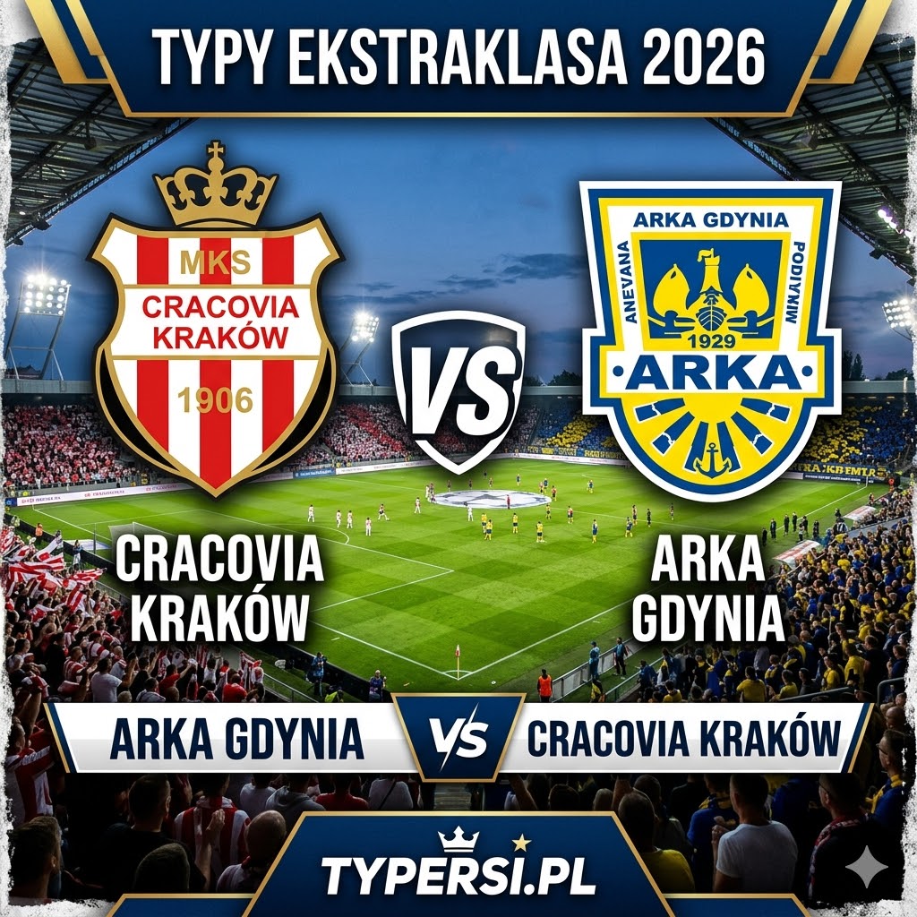 Typy Bukmacherów Ekstraklasa 2026 : Cracovia Kraków vs Arka Gdynia - 28 kolejka
