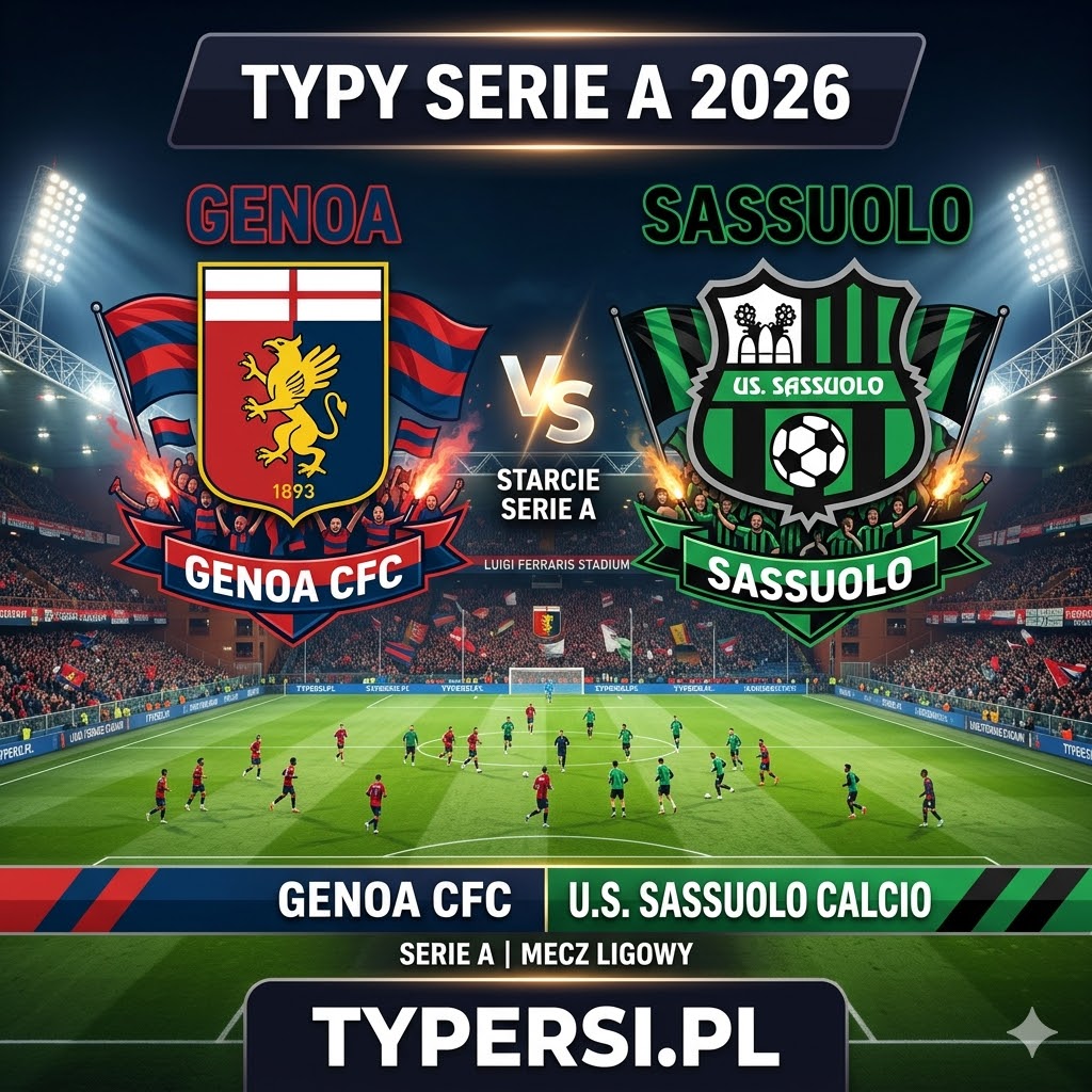 Typy Bukmacherów Serie A 2026 : Genoa vs Sassuolo - 32 kolejka