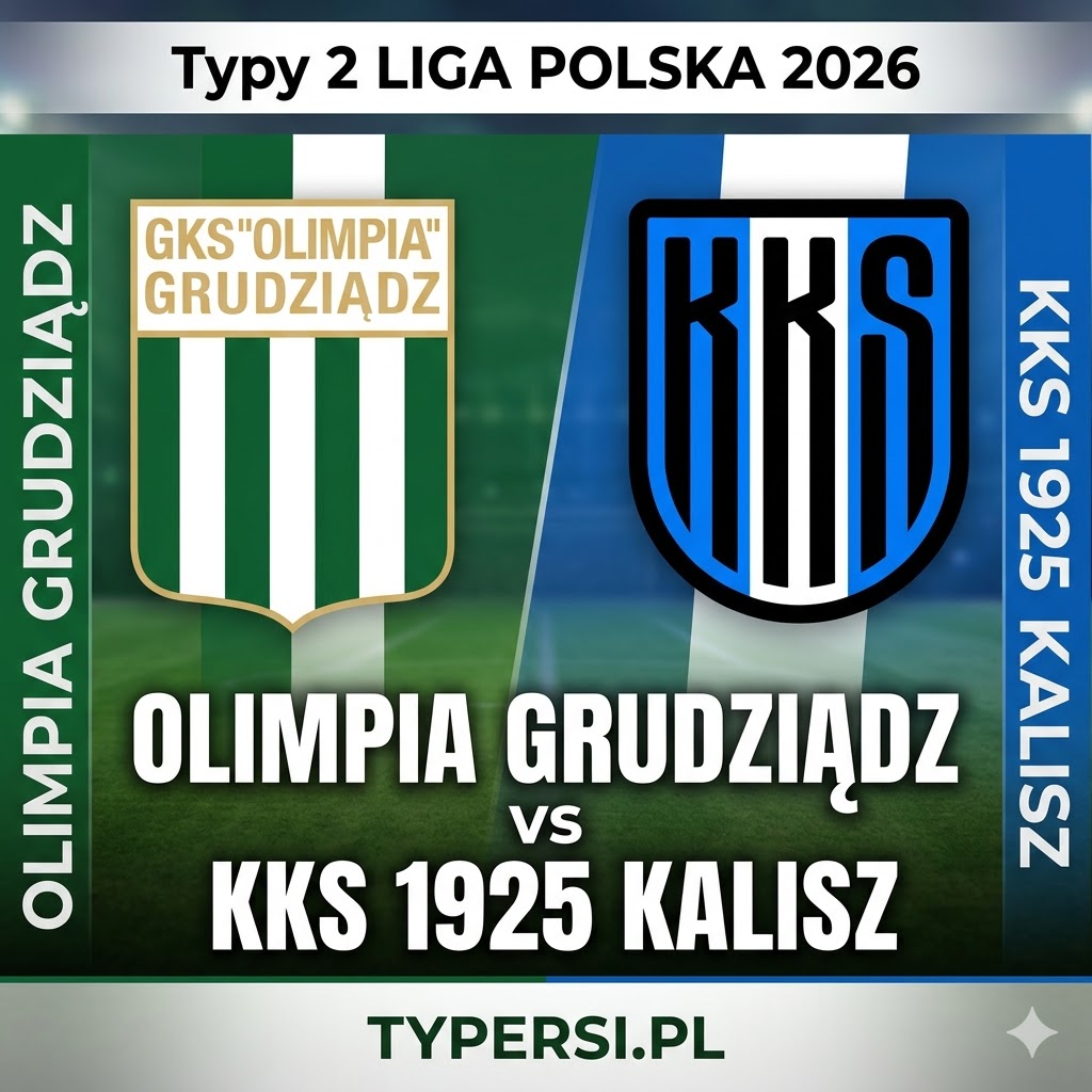 Typy Bukmacherów 2 liga polska 2026 : Olimpia Grudziądz vs KKS 1925 Kalisz - 27 kolejka