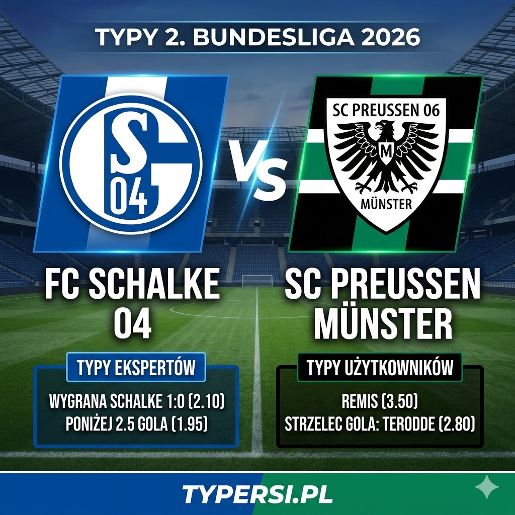 Typy Bukmacherów 2. Bundesliga 2026 : Schalke 04 vs Preussen Muenster - 30 kolejka