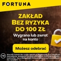 100 PLN od Fortuny za rejestrację!