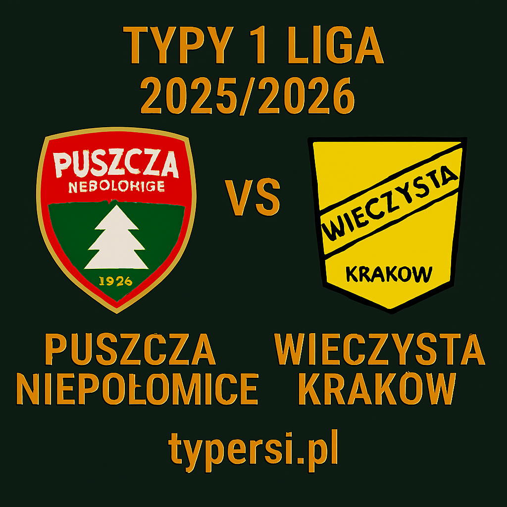 Typy 1. liga 2025/2026: Puszcza Niepołomice vs Wieczysta Krakow– 4 kolejka