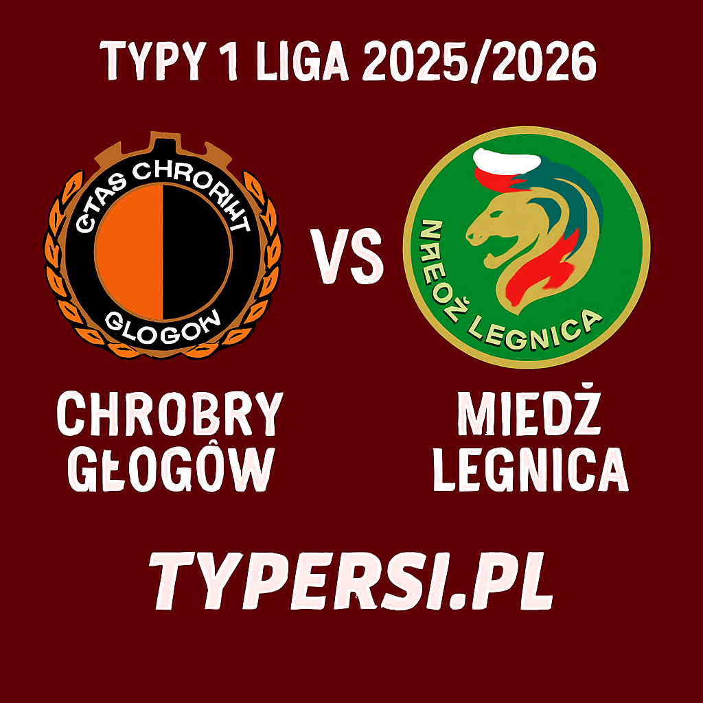Typy 1. liga 2025/2026: Chrobry Głogów vs Miedź Legnica – 5 kolejka